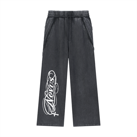 Novus Snow Washed Tape Raw Edge Sweatpants